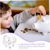 Abaodam Transparent Glass Piggy Bank Creative Money Saving Box for Adults and Lovely Pig Shaped Decorative Coin Pot with Flat Base for Desktop and Home Use Birthdays and Year view 2