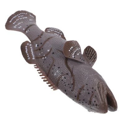 Beaupretty Realistic Grouper Fish Figurine Plastic Simulation Model for Aquarium Decoration Lightweight Artificial Sea Fish for Educational Biology Learning