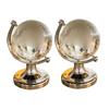 Abaodam 2pcs Miniature Desktop Globes Crystal Geographic Globe Models Delicate High Borosilicate Glass Craft Decor for Home Office Table Creative Transparent Sphere Ornaments view 1