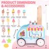 Wooden Baby Walker with Wheels for Girls, Toddler Play Store Ice Cream Toy, Multifunctional Ice Cream Cart with Baby Activity Center, Push Walking Toys Gift for 18+ Months Kids Learning to Walk view 2