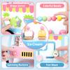 Wooden Baby Walker with Wheels for Girls, Toddler Play Store Ice Cream Toy, Multifunctional Ice Cream Cart with Baby Activity Center, Push Walking Toys Gift for 18+ Months Kids Learning to Walk view 3