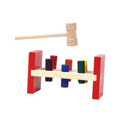 UPKOCH Wooden Hammering for Interactive Cognitive Plaything with Pegs and Mallet Educational Pounding Bench for Hand Eye Coordination Stress Relief and Early Learning Activities Portable