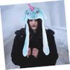 Beaupretty Funny Unicorn Ear Moving Party Hat Novelty Costume Prop Soft Warm Blue Cap for Festivals Birthdays and Photo Booths view 4