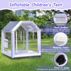 10ft Inflatable Bubble House Dome with Tunnel for Kids, Clear TPU Balloon Tent for Parties, Includes 450W Air Blower & 600W Air Pump view 2
