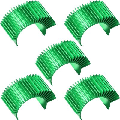 Fraizoe RC 5PCS Aluminum Heatsink Electric Engine Motor Heat Sink Cooling Fins Replacement for #03300, Compatible with 1/10 HSP Traxxas HPI Tamiya Losi 550 540 3650 Size Brushed/Brushless Motor(Green)