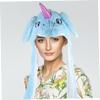 Abaodam Funny Unicorn Ear Moving Hat Photo Prop Festival Adults and Soft Blue Cap with Jumping Ears for Birthday Easter Anniversary Celebrations view 3