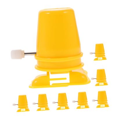 FRCOLOR 8pcs Clockwork Movement DIY Plastic Parts for Wind Up Robot Reusable Rewinding Mechanism for Handmade Clay Crafts Yellow Plastic Repairing Fittings for Educational