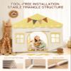 Besrey Kids Play Tent 2 in 1 with Padded Mat and Lights, Large Kids Playhouse with 2 Doors & 4 Windows, Indoor & Outdoor, Christmas Toddler Tent, 51" x35" x 51" (Yellow) view 4