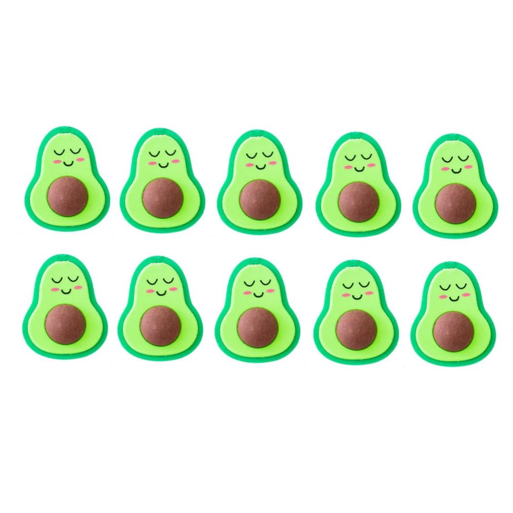Abaodam 18pcs Cartoon Avocado Erasers for Study Stationery Bulk Student Erasers Safe Painting Classroom Prizes Random Style Green