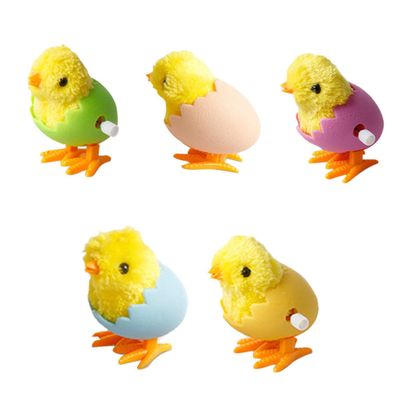 BESPORTBLE 5pcs Wind Up Plush Chicken for Clockwork Walking and Pecking Soft Stuffed Animals Cute Plush for Boys and Safe and Easy to Use Fun Interactive Play Random Color