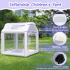 10ft Inflatable Bubble House Dome with Tunnel for Kids, Clear TPU Balloon Tent for Parties, Includes 450W Air Blower & 600W Air Pump view 2