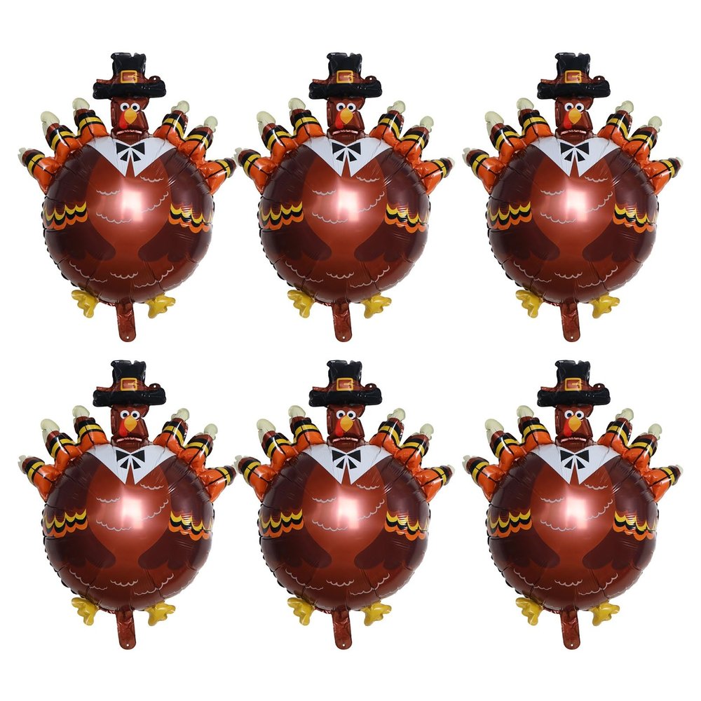 6pcs Thanksgiving Turkey shaped Balloon Event Decoration Party Decoration Balloon Launch