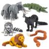 6PCS 3D Printed Safari Animals Figures Toys, Realistic Articulated Zoo Animal Toys Educational Learning Fidget Toy Cake Toppers Birthday Gift Party Favors Toy for Toddlers Kids Boys Girls view 1