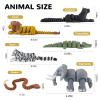 6PCS 3D Printed Safari Animals Figures Toys, Realistic Articulated Zoo Animal Toys Educational Learning Fidget Toy Cake Toppers Birthday Gift Party Favors Toy for Toddlers Kids Boys Girls view 3