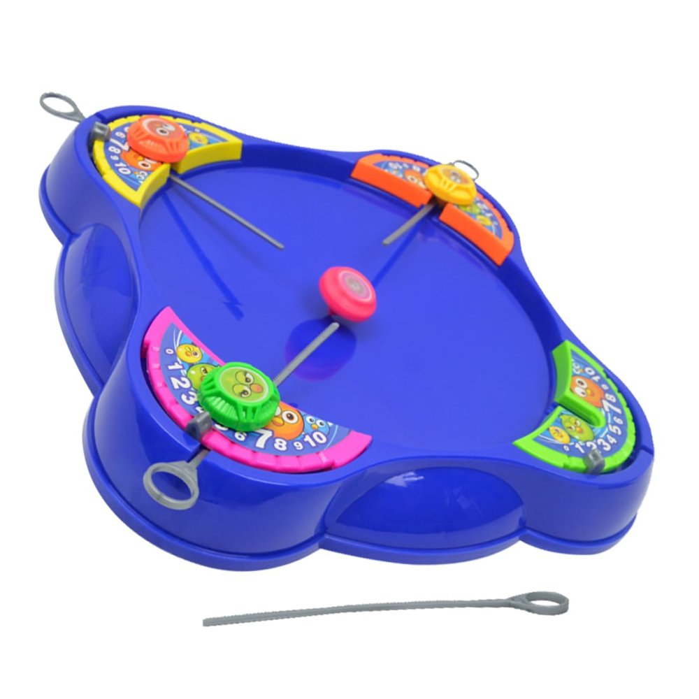 BESPORTBLE Rotating Gyro with Launchers and Tops Interactive Desktop Game for Cartoon Design Enhances Hand Eye Coordination and Group Play Fun