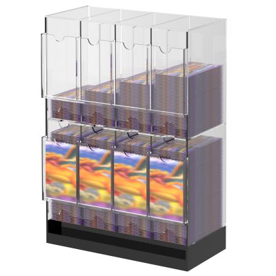 8-Slot Acrylic Booster Pack Dispenser, Card Organizer with Black Base, Fits 280+ Booster Packs, 4mm Thick Display Holders for Sports, Trading Collector Cards