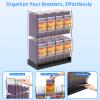 8-Slot Acrylic Booster Pack Dispenser, Card Organizer with Black Base, Fits 280+ Booster Packs, 4mm Thick Display Holders for Sports, Trading Collector Cards view 4