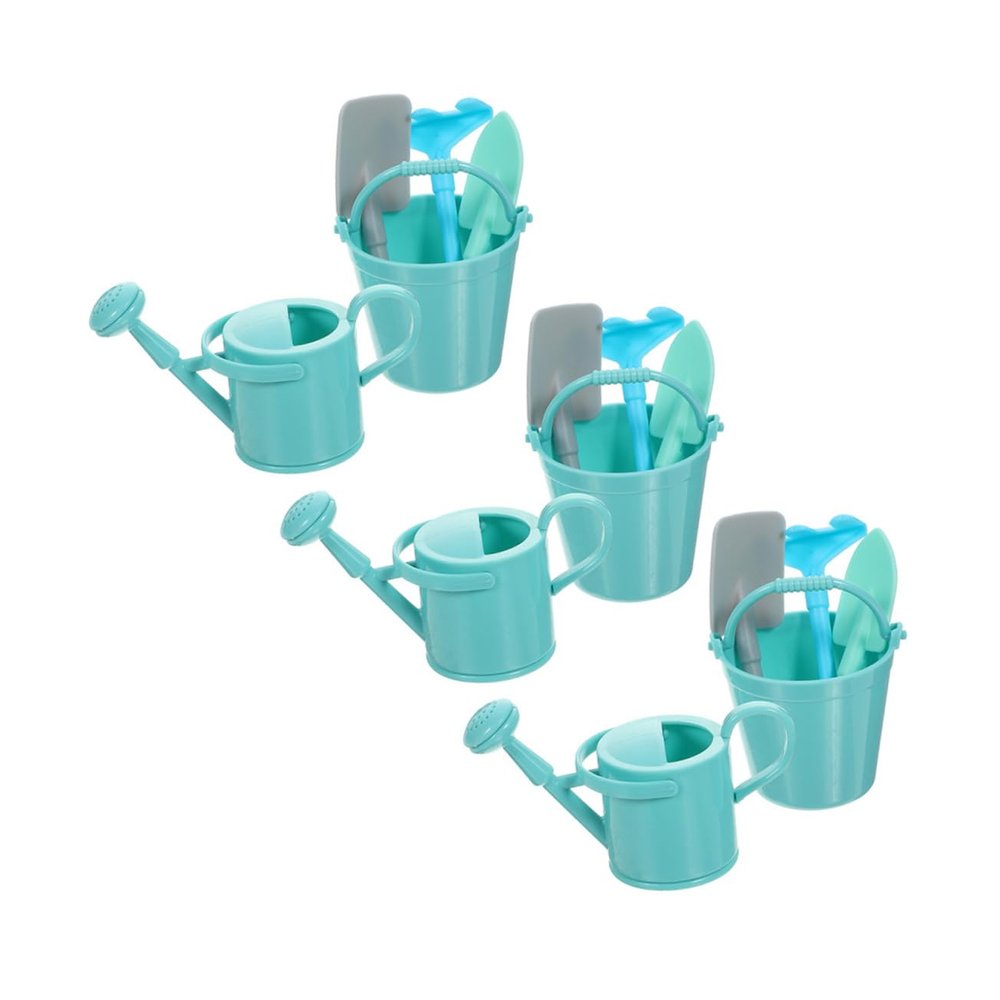 VICASKY 3 Sets Miniature Gardening Tool with Watering Can Rake Shovel Lightweight Micro Landscaping Ornaments for Garden Patio Decor and Outdoor Play Wear Resistant Design