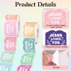 1000pcs Jesus Loves You Stickers, 16 Colors Christian Religious Sticker Rolls Jesus Loves You Religious Themed Decal for Kids Envelope Paper Card Gifts (Bible Style) view 4