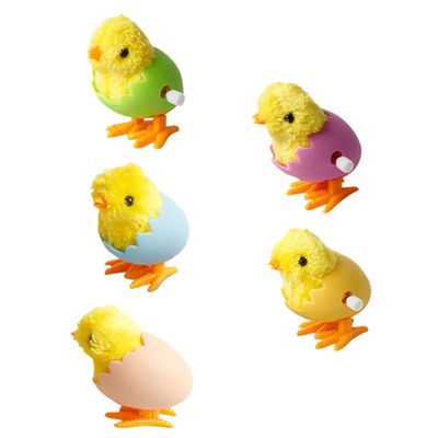 Abaodam 5pcs Wind Up Plush Chicken for Soft Clockwork Jumping Chicks Lightweight Portable Gifts Stuffed Animal for Concentration and Play Random Colors Random Color