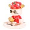 Agatige Solar Lucky Fortune Cat, Automatic Nodding Plastic Mini Waving Lucky Cat Desk Statue Chinese Decor for Home Office and Car (Red) view 1