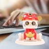 Agatige Solar Lucky Fortune Cat, Automatic Nodding Plastic Mini Waving Lucky Cat Desk Statue Chinese Decor for Home Office and Car (Red) view 3