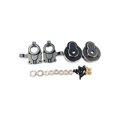 Brass Front Rear Caster Blocks for Hobby Plus 1/18 CR18P Rock Van - Upgrade Parts for Enhanced Stability and Performance(Front Set)