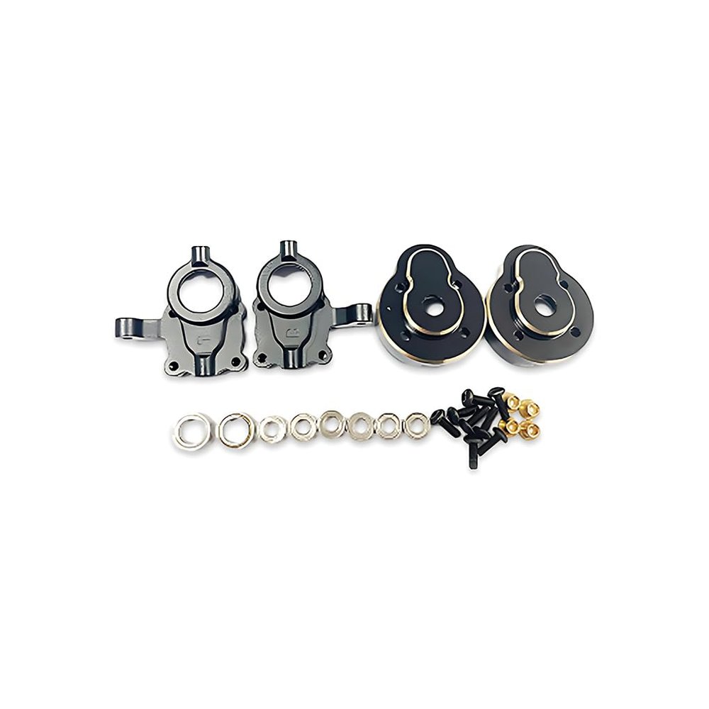 Brass Front Rear Caster Blocks for Hobby Plus 1/18 CR18P Rock Van - Upgrade Parts for Enhanced Stability and Performance(Front Set)