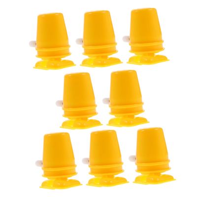Abaodam 8pcs Yellow Clockwork Robot Movement Kit Plastic Wind Up Mechanism for DIY Clay Craft Accessories Reusable Movements for Handmade Projects