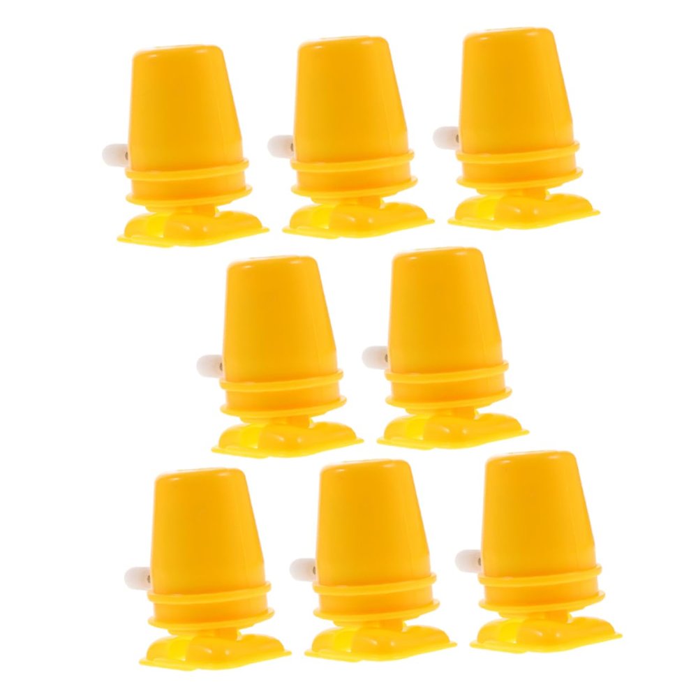 Abaodam 8pcs Yellow Clockwork Robot Movement Kit Plastic Wind Up Mechanism for DIY Clay Craft Accessories Reusable Movements for Handmade Projects