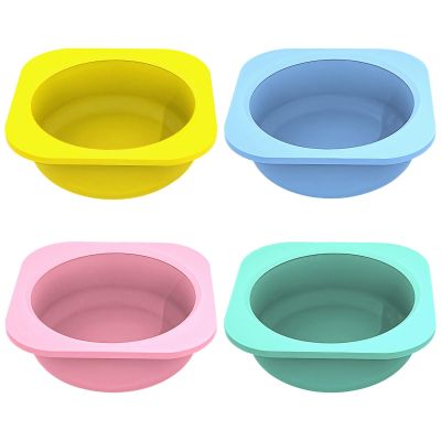 Vestamore Stackable Silicone Bowls for Kids and Dough, 4-Piece Set in Cheerful Colors, Portion Control and Microwave-Safe