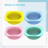 Vestamore Stackable Silicone Bowls for Kids and Dough, 4-Piece Set in Cheerful Colors, Portion Control and Microwave-Safe view 4