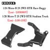 RCYouHott RC Aluminium Upgrades Part for L0S1 1/24 1/28 Micro-B(LOS00007)/Micro-T(LOS-1392) 2S 2WD,Front Bumper/Rear Wing Mount/Front Bulkhead Skid Plate/Servo Mount/Bearings Kit,Black view 2