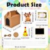 94 Pcs Mini Safari Jungle Animal Plush Giraffe Tiger Elephant Lion Zebra Stuffed Toys Birthday Hat Paper Boxes Adoption Card Fence Blackboard for Adult Adopt Pet Theme Birthday Party Favor Set view 2