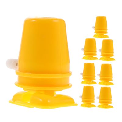 Abaodam 8pcs Plastic Clockwork Movement for DIY Clay Crafts Wind Up Mechanism Accessories Reusable Handmade Craft Parts for Winding Transparent Yellow