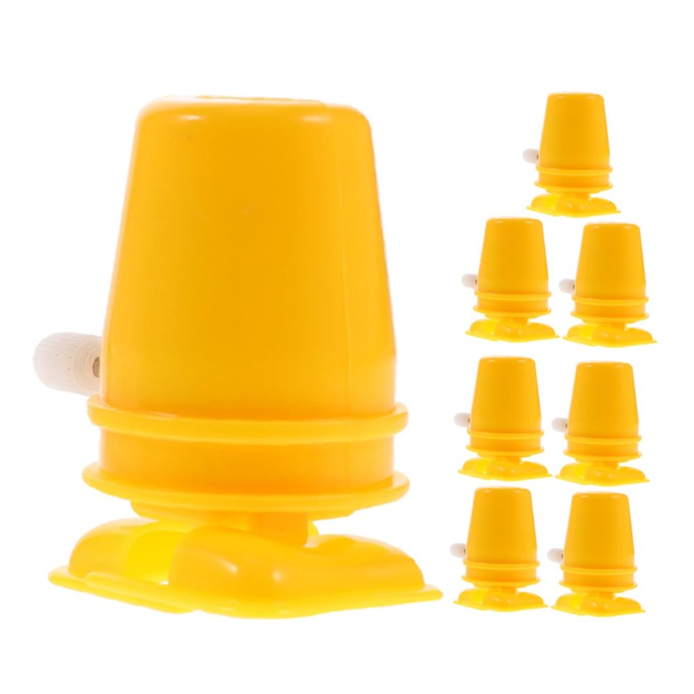 Abaodam 8pcs Plastic Clockwork Movement for DIY Clay Crafts Wind Up Mechanism Accessories Reusable Handmade Craft Parts for Winding Transparent Yellow
