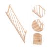 Beaupretty Scale Miniature Wooden Staircase Model for Dollhouse Solid Mini House Stairs Accessory Polished Smooth Surface for Realistic Desktop Ornament and DIY Doll Furniture view 3