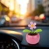 Pink Solar Powered Dancing Swinging Flower Car Ornament Home Office Decor Gift (Approx 4.72" x 2.76") view 2