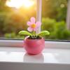 Pink Solar Powered Dancing Swinging Flower Car Ornament Home Office Decor Gift (Approx 4.72" x 2.76") view 4