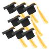 Healifty 8pcs Graduation Tassel Mini Cap Cupcake Toppers with Vibrant Yellow Tassels for Class of Dessert Decorations Party Supplies view 1