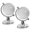VICASKY 2Pcs Transparent Crystal Globe Miniature Geography Sphere Sculpture Desktop Decor for Office Home Table Display Creative Handicraft Gift view 1