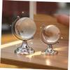 VICASKY 2Pcs Transparent Crystal Globe Miniature Geography Sphere Sculpture Desktop Decor for Office Home Table Display Creative Handicraft Gift view 2