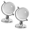 Abaodam 2Pcs Transparent Crystal Globe Ornaments with Solid Base World Map Sphere Sculptures for Desktop Table Decor Creative Festival and Home Display view 1