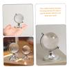 Abaodam 2Pcs Transparent Crystal Globe Ornaments with Solid Base World Map Sphere Sculptures for Desktop Table Decor Creative Festival and Home Display view 2