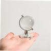 Abaodam 2Pcs Transparent Crystal Globe Ornaments with Solid Base World Map Sphere Sculptures for Desktop Table Decor Creative Festival and Home Display view 3