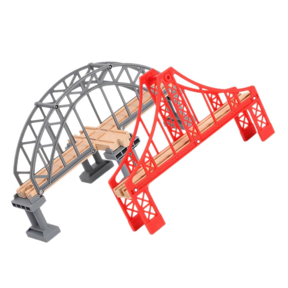 TOYANDONA 2pcs Train Track Bridge with Rounded Edges Railway Accessories for Train Scene Layout and Model Railway Construction