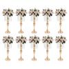 10Pcs 21.3in Elegant Metal Flower Holders with Crystal Beads for Wedding and Party Centerpieces(Gold) view 1