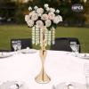 10Pcs 21.3in Elegant Metal Flower Holders with Crystal Beads for Wedding and Party Centerpieces(Gold) view 2