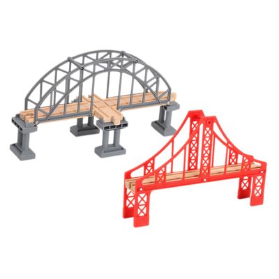 FRCOLOR 2pcs Train Track Bridges Replacement Wear Resistant Railway Accessories for DIY Scene Building Compatible with Major Brands Fun Educational