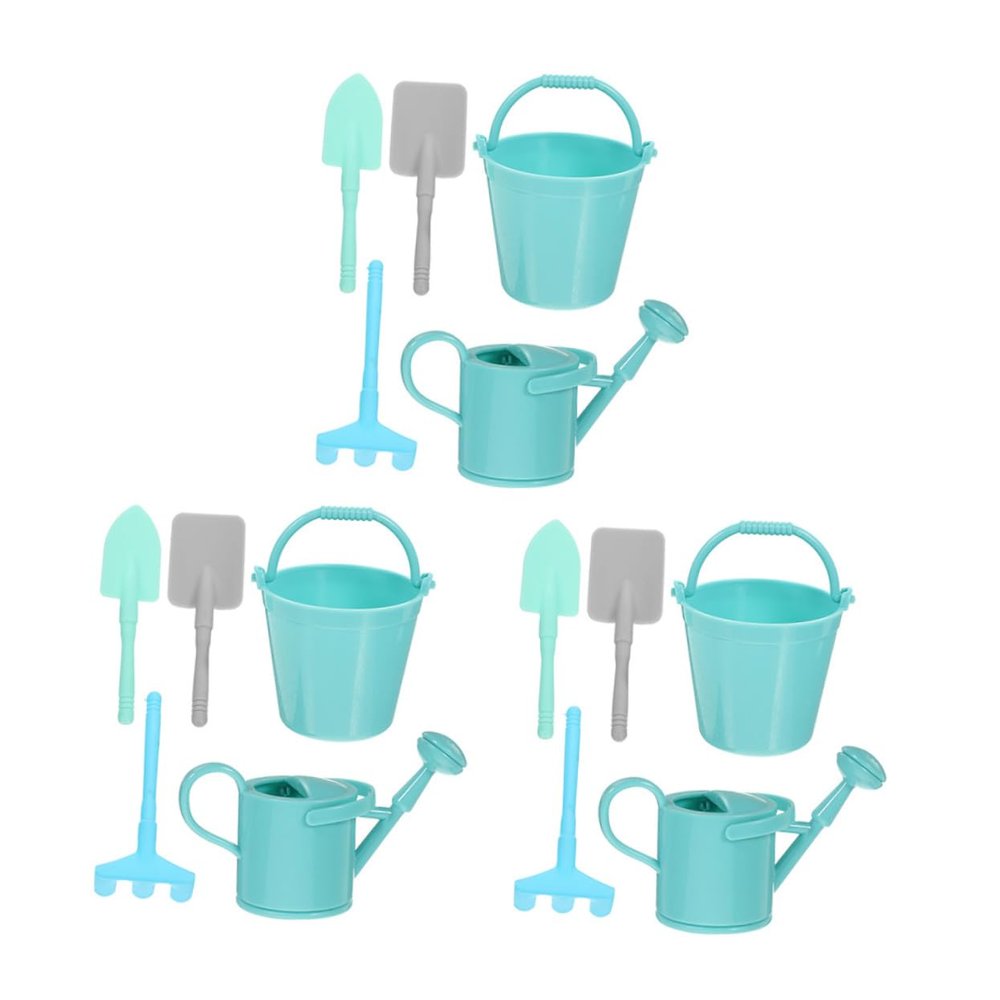 Abaodam 3 Sets Miniature Garden Tool with Shovel Rake Simulation Decorations for Small Gardens and Home Planting Wear Resistant DIY Ornaments